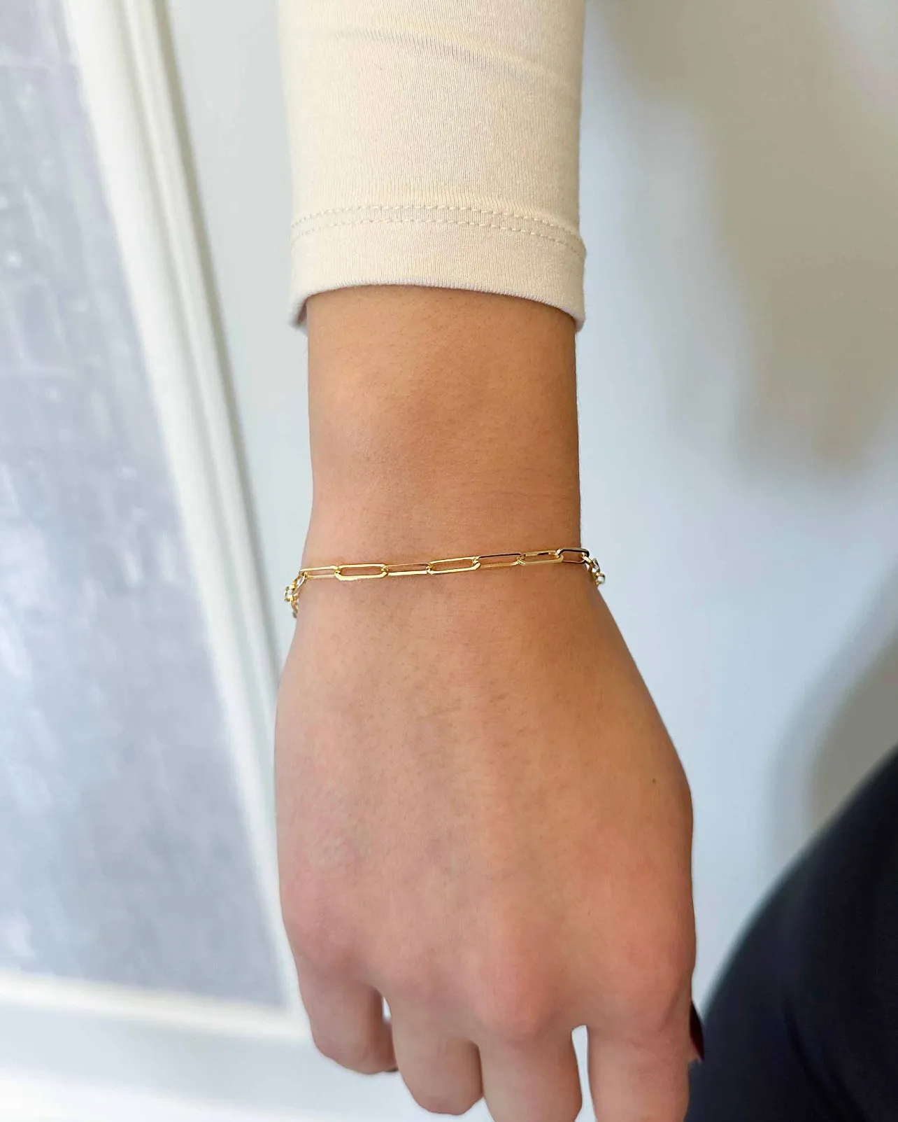 10k Gold Paperclip Bracelet