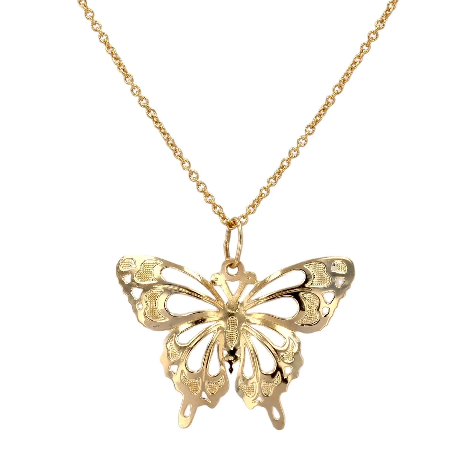 14K Yellow gold butterfly filigrana butterfly necklace