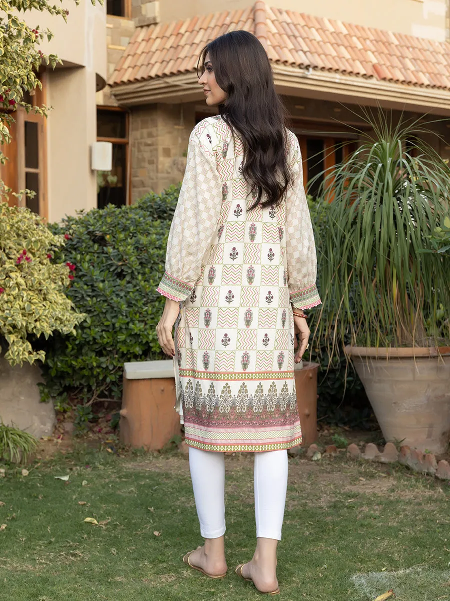 1pc Unstitched - Printed Lawn Shirt