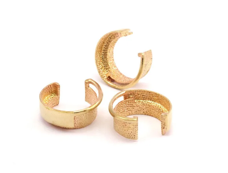 2 Raw Brass Adjustable Rings N0064