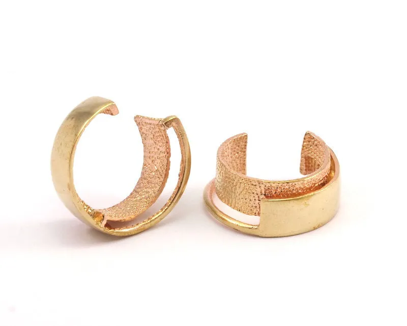 2 Raw Brass Adjustable Rings N0064