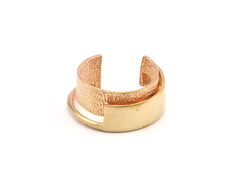 2 Raw Brass Adjustable Rings N0064