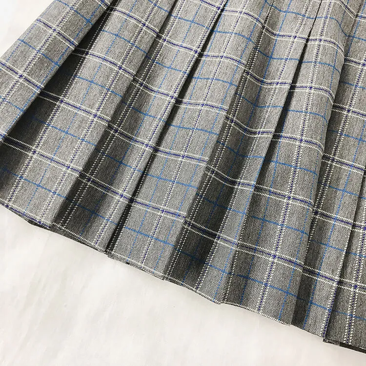 5 COLORS PLAID PLEATED SKIRT BY61144