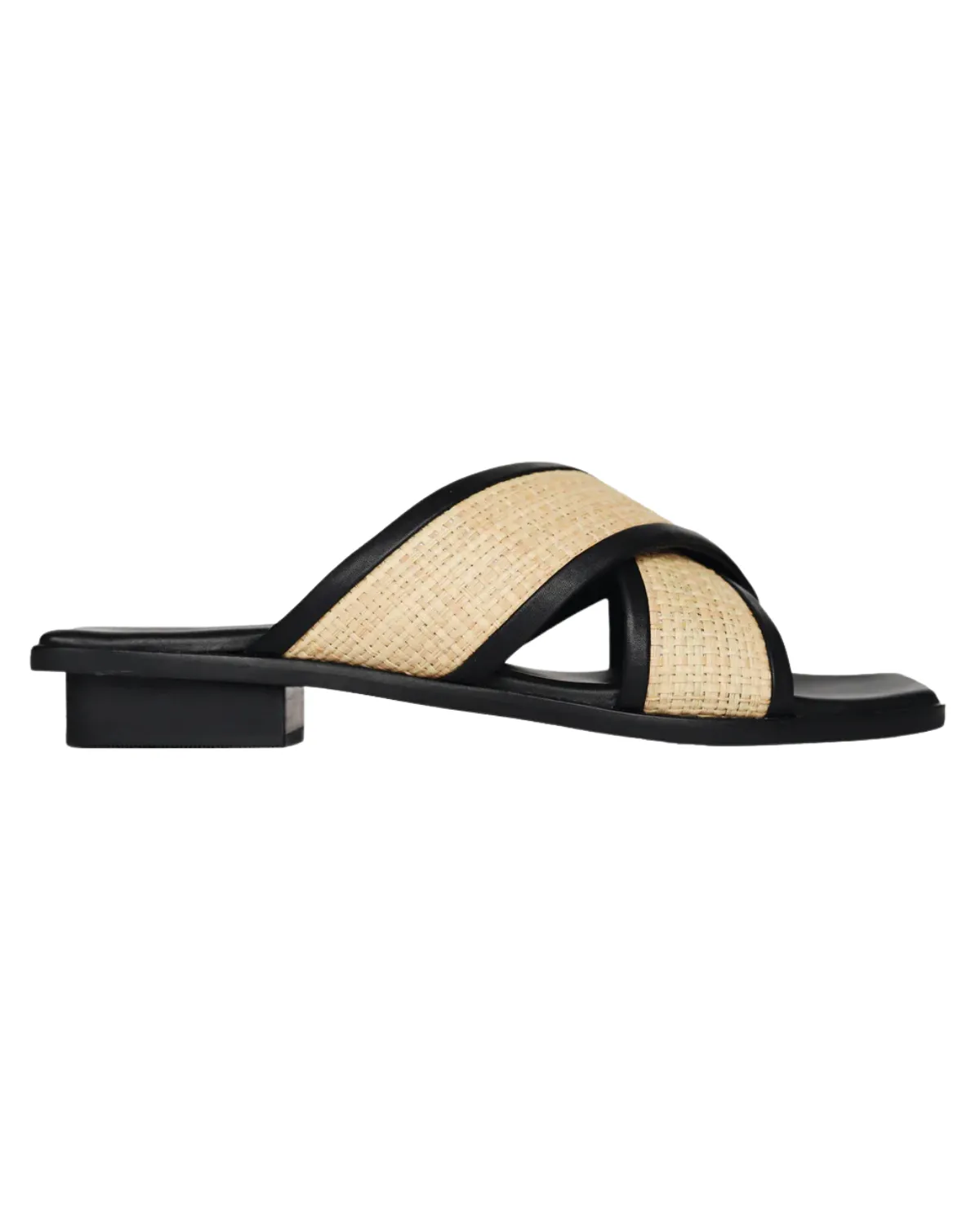 Aman Slide (Black Raffia)