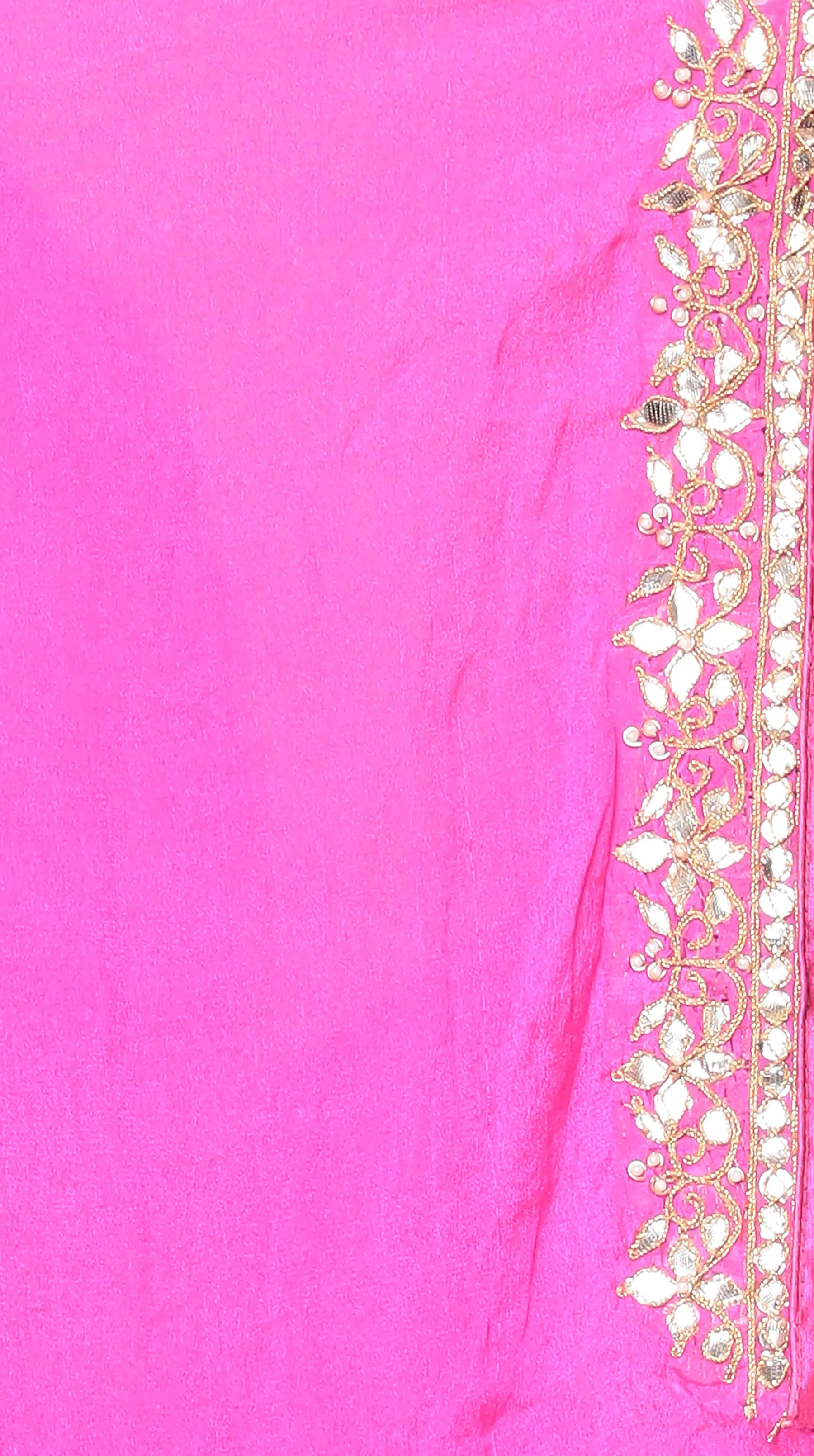 Bandhej Georgette Saree with Dori, Gota Patti, Pearl work.