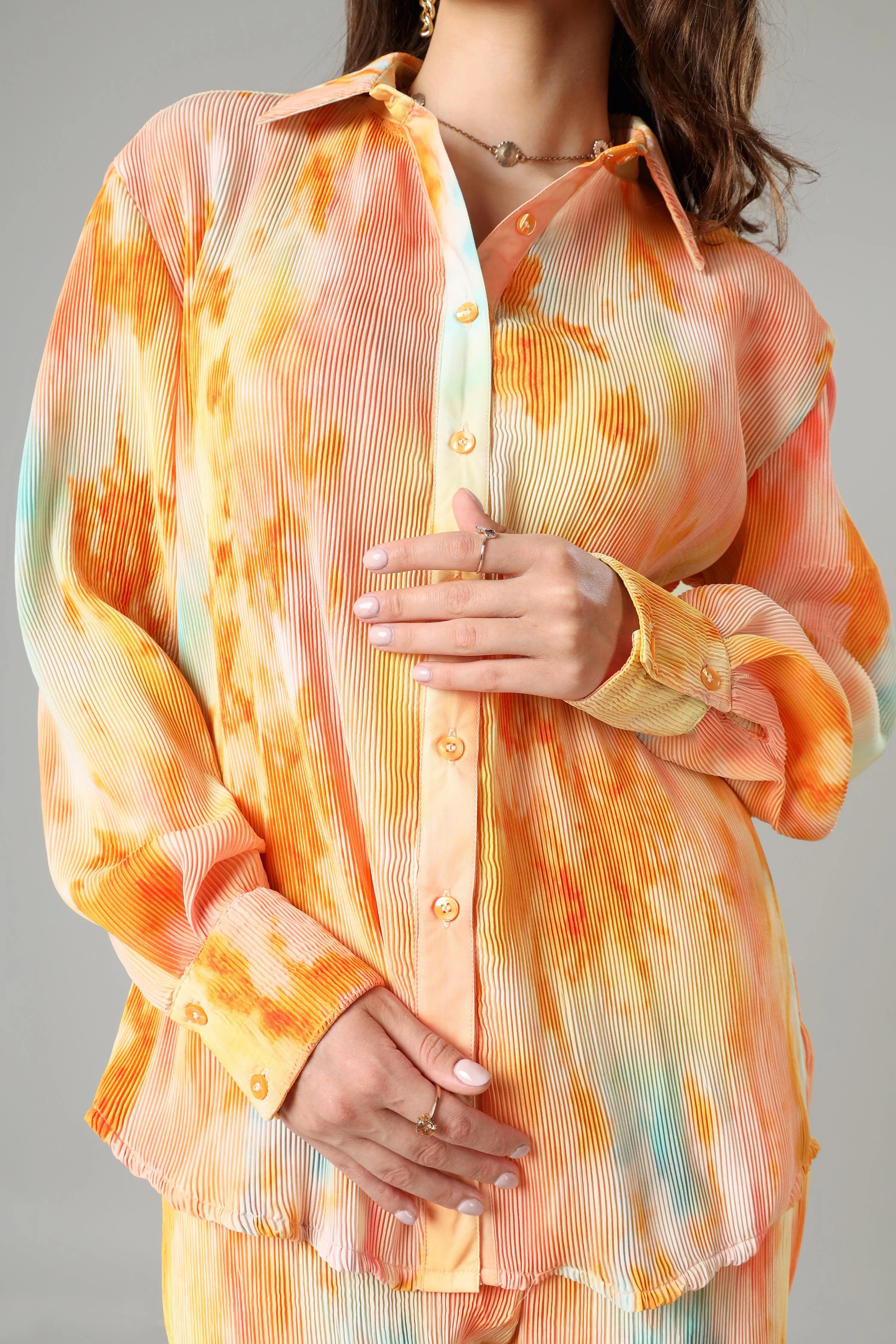 Bestselling Tie Dye Pleated Shirt For Women