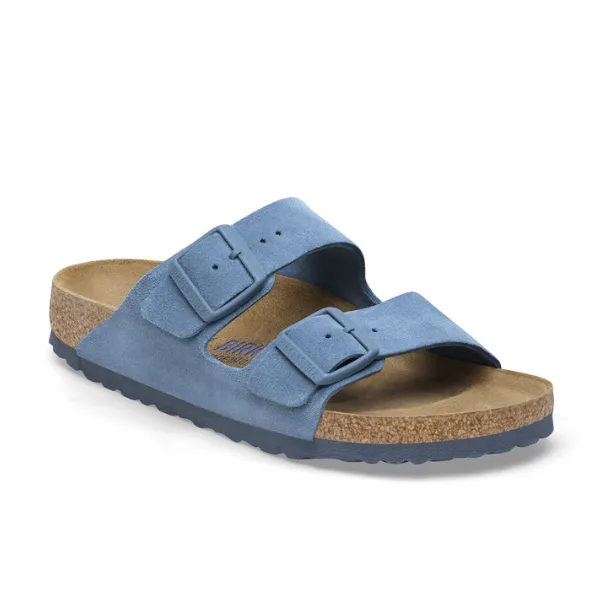 Birkenstock Women's Arizona Soft Footbed Suede Leather Blue