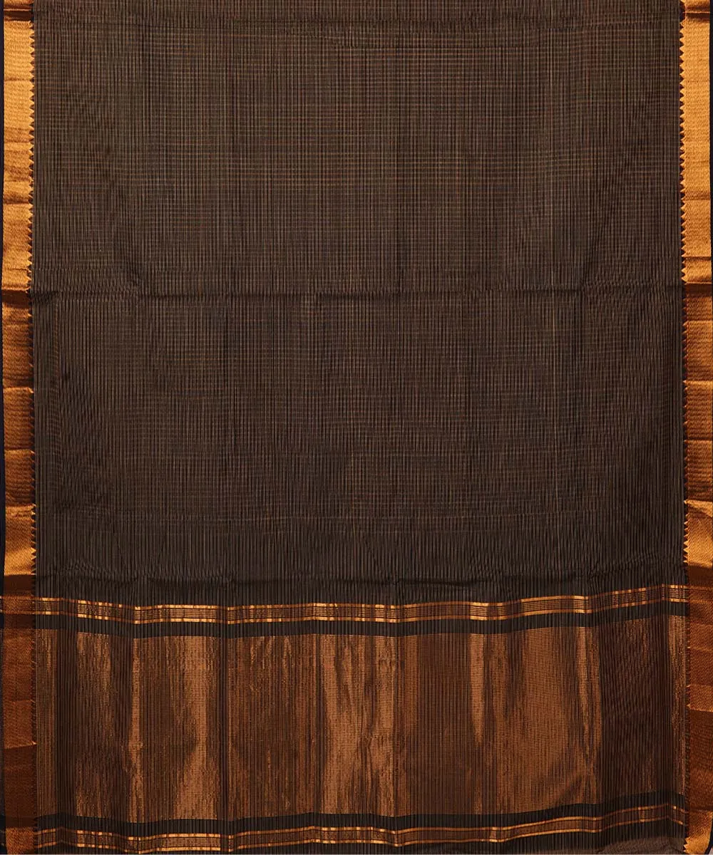 Black handwoven mangalagiri cotton saree