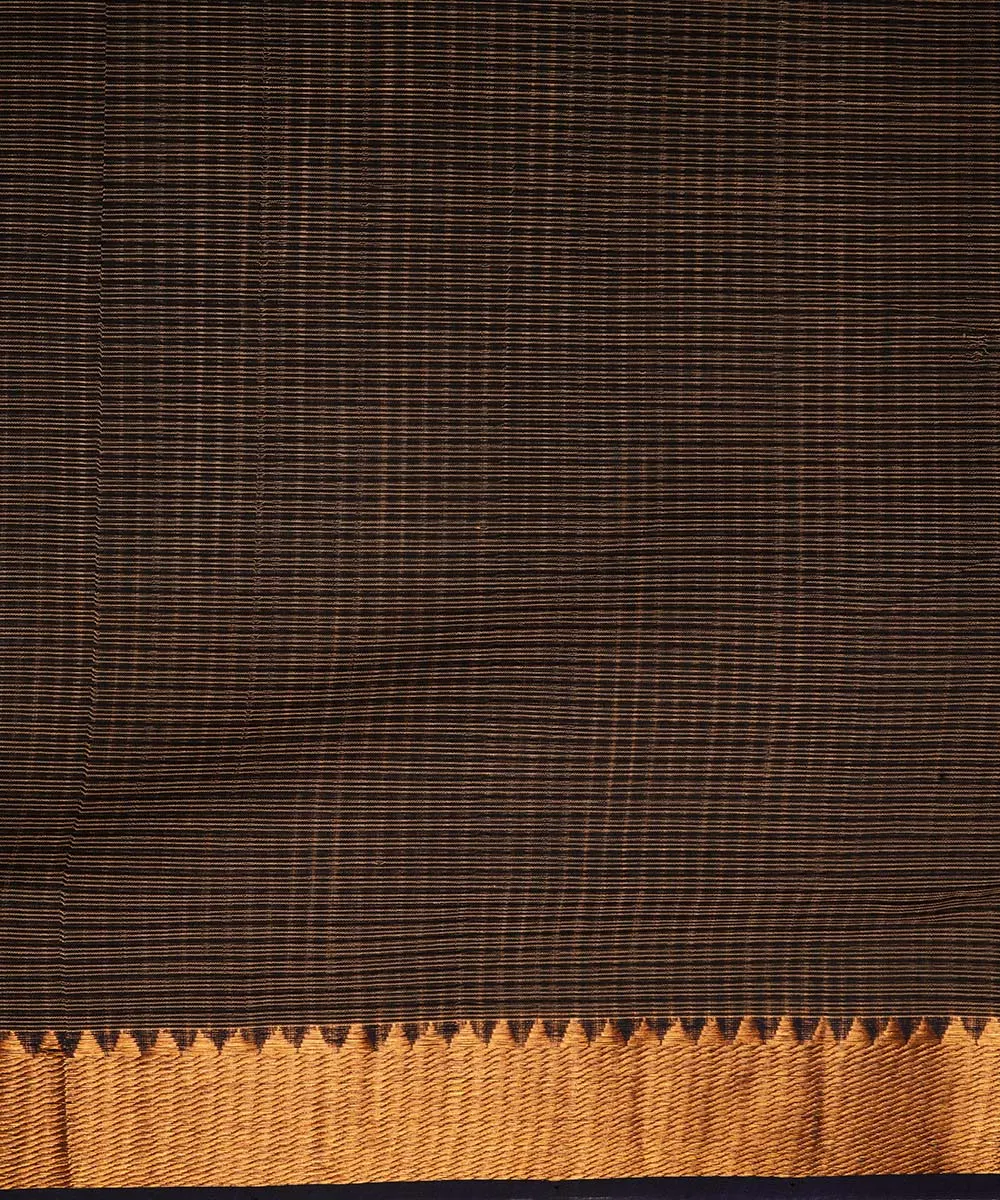 Black handwoven mangalagiri cotton saree