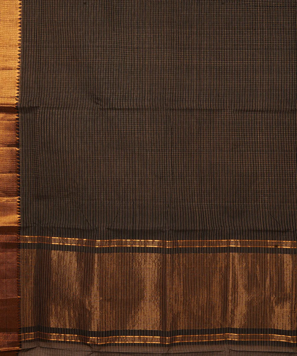 Black handwoven mangalagiri cotton saree