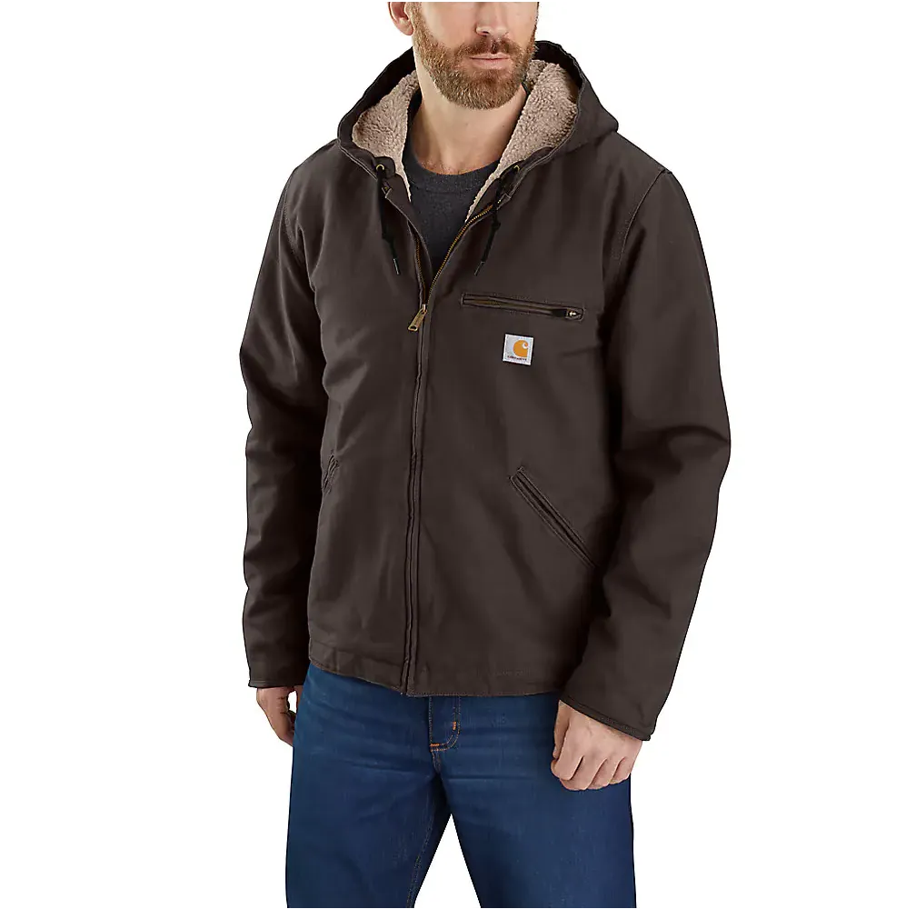 Carhartt Men's Relaxed Fit Washed Duck Sherpa-Lined Jacket