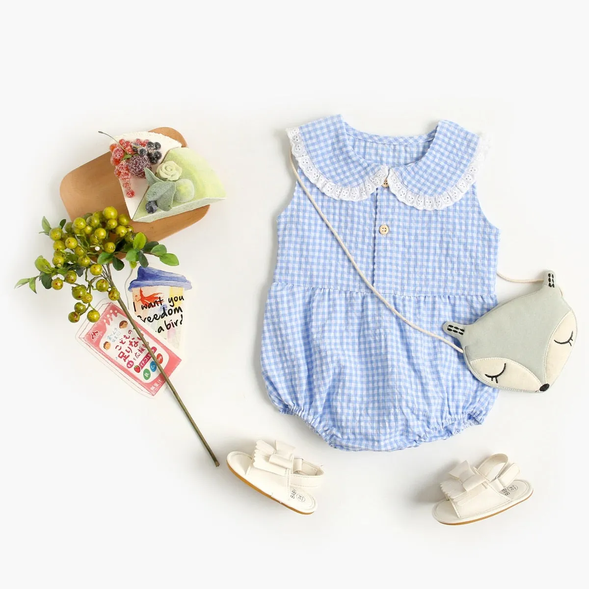 Charming Plaid Baby Suit