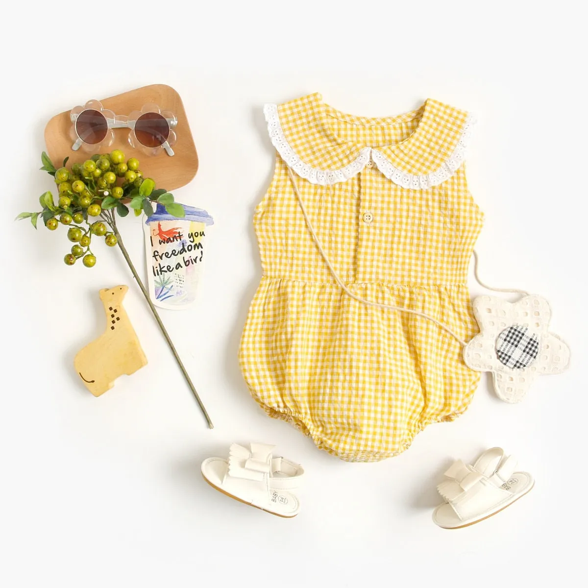 Charming Plaid Baby Suit