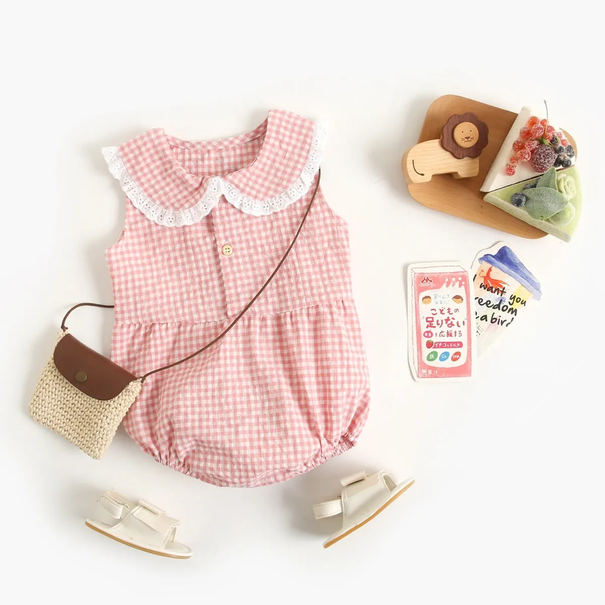 Charming Plaid Baby Suit