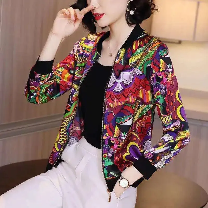 Chiffon Long-sleeved Cardigan Jacket Spring Summer Thin Women's Clothing New Baseball Uniform Short Sunscreen Coat X3362640