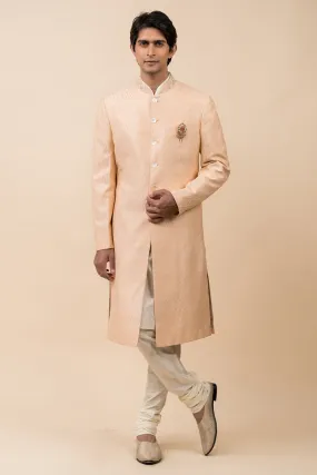 Classic Sherwani With Embroidered Collar