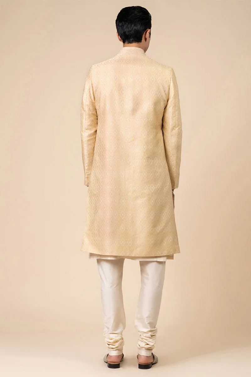 Classic Sherwani With Embroidered Collar