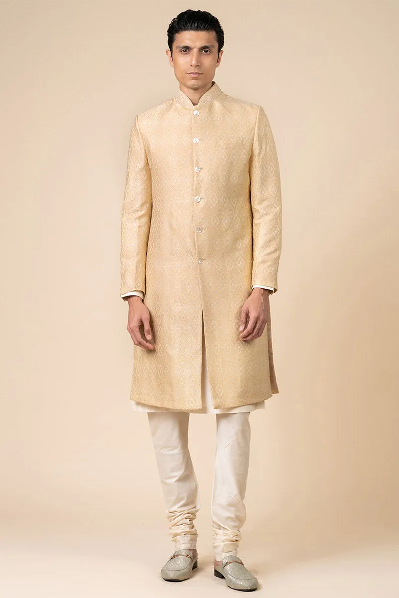 Classic Sherwani With Embroidered Collar