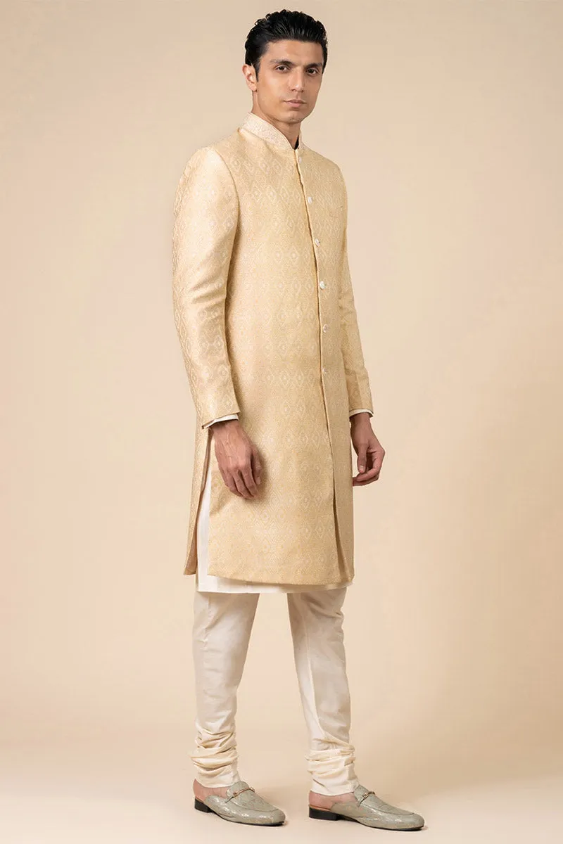 Classic Sherwani With Embroidered Collar