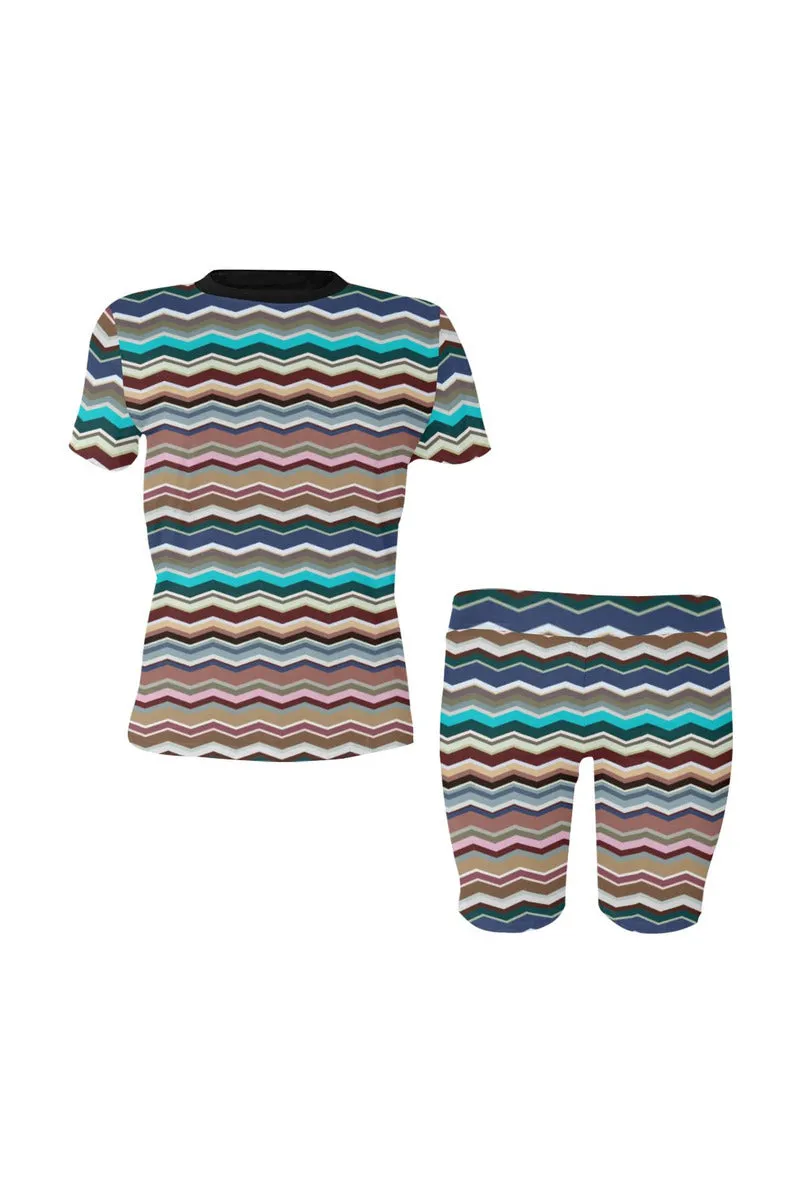 Color Wave Women's Short Yoga Set