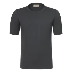 Cotton Crew-Neck T-Shirt in Charcoal Grey