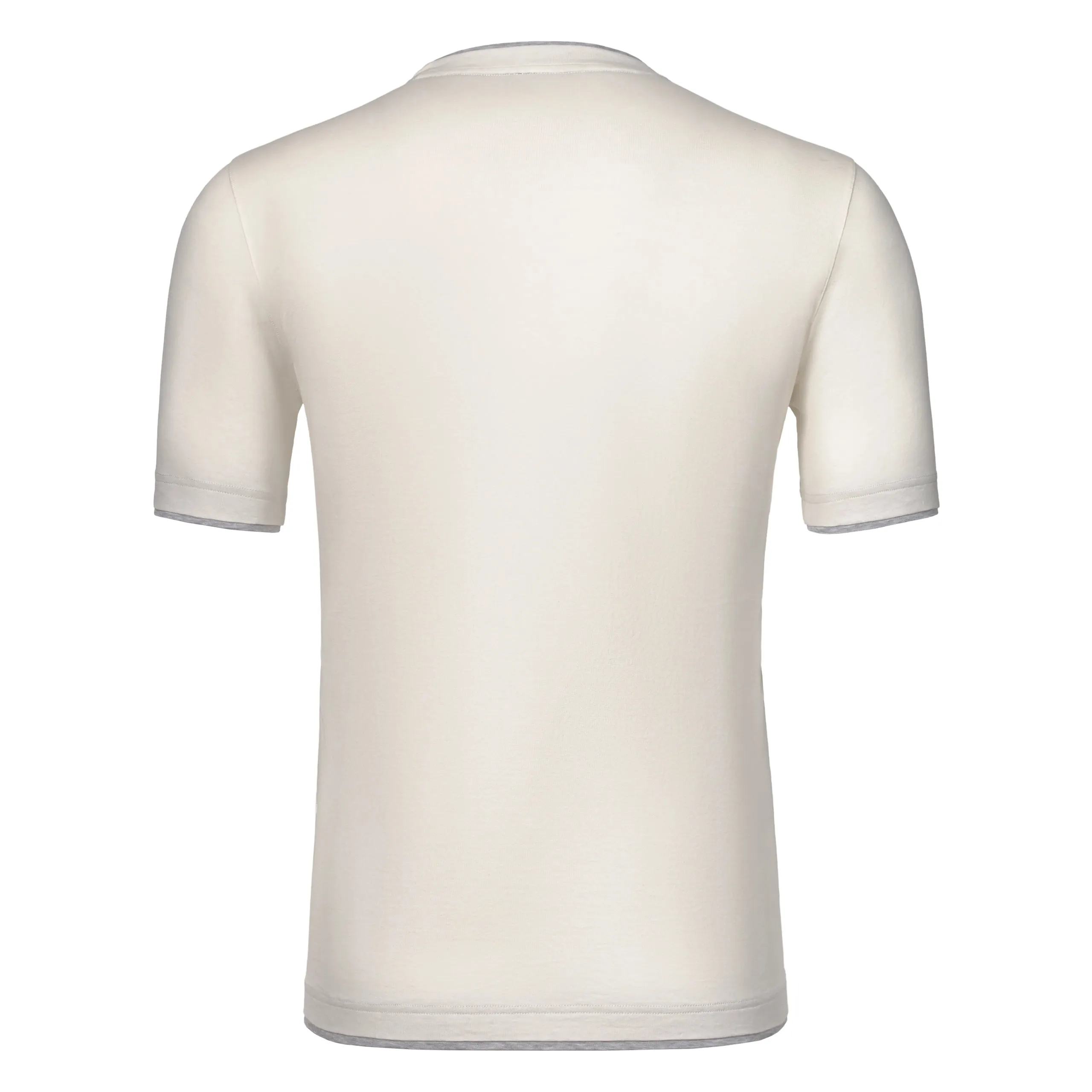 Cotton Crew-Neck T-Shirt in Cream