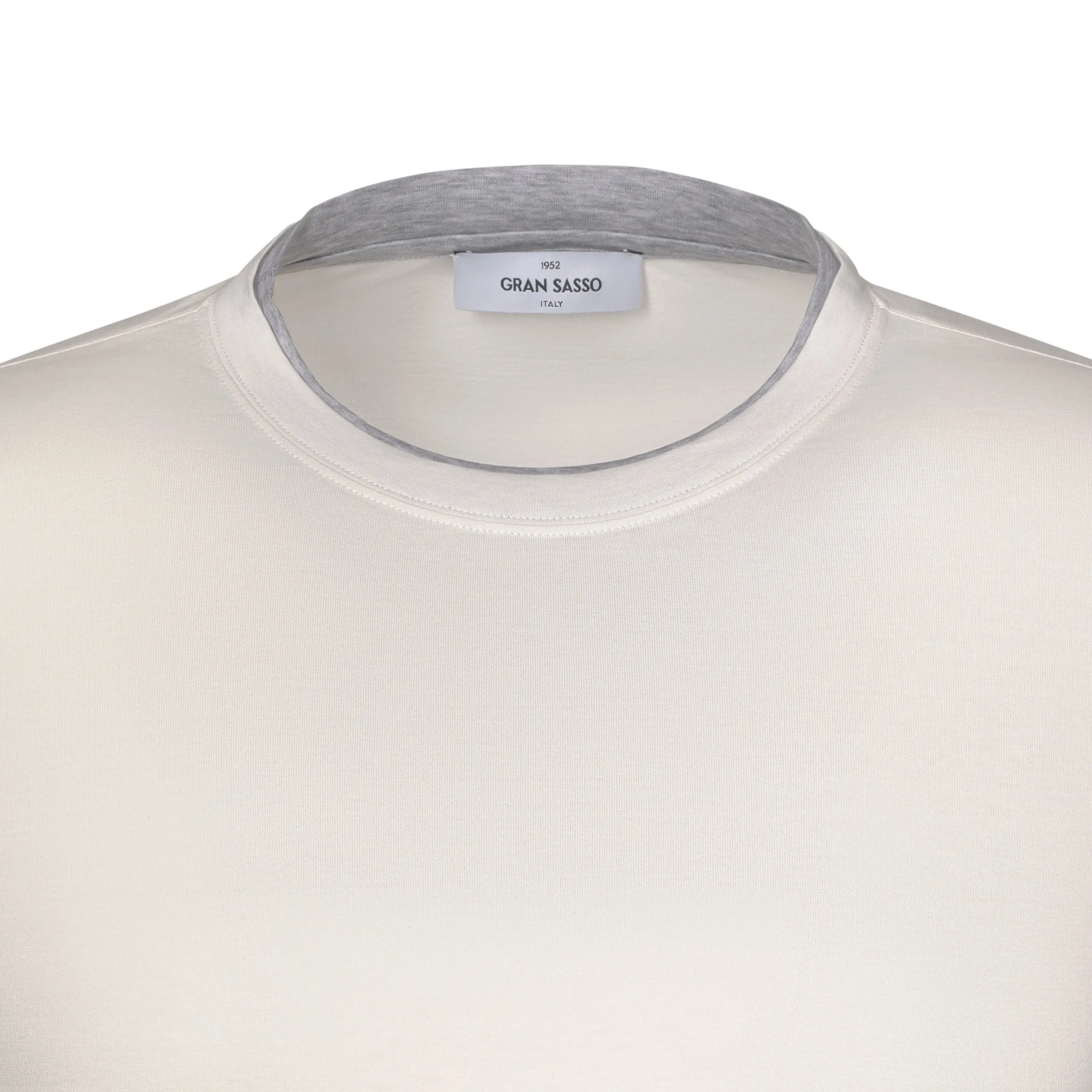 Cotton Crew-Neck T-Shirt in Cream