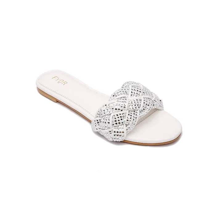 Diamante Braided Slide Sandal MY 191