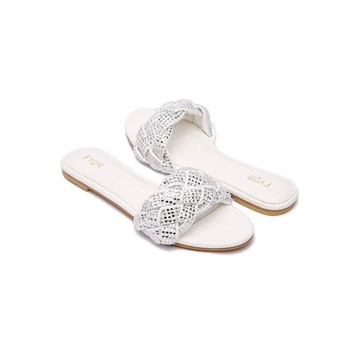 Diamante Braided Slide Sandal MY 191