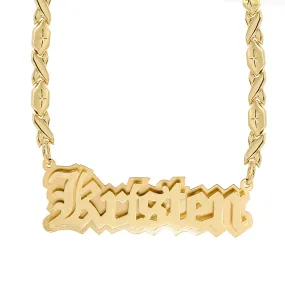 Double Plated Nameplate Necklace Kristen With Xoxo Chain