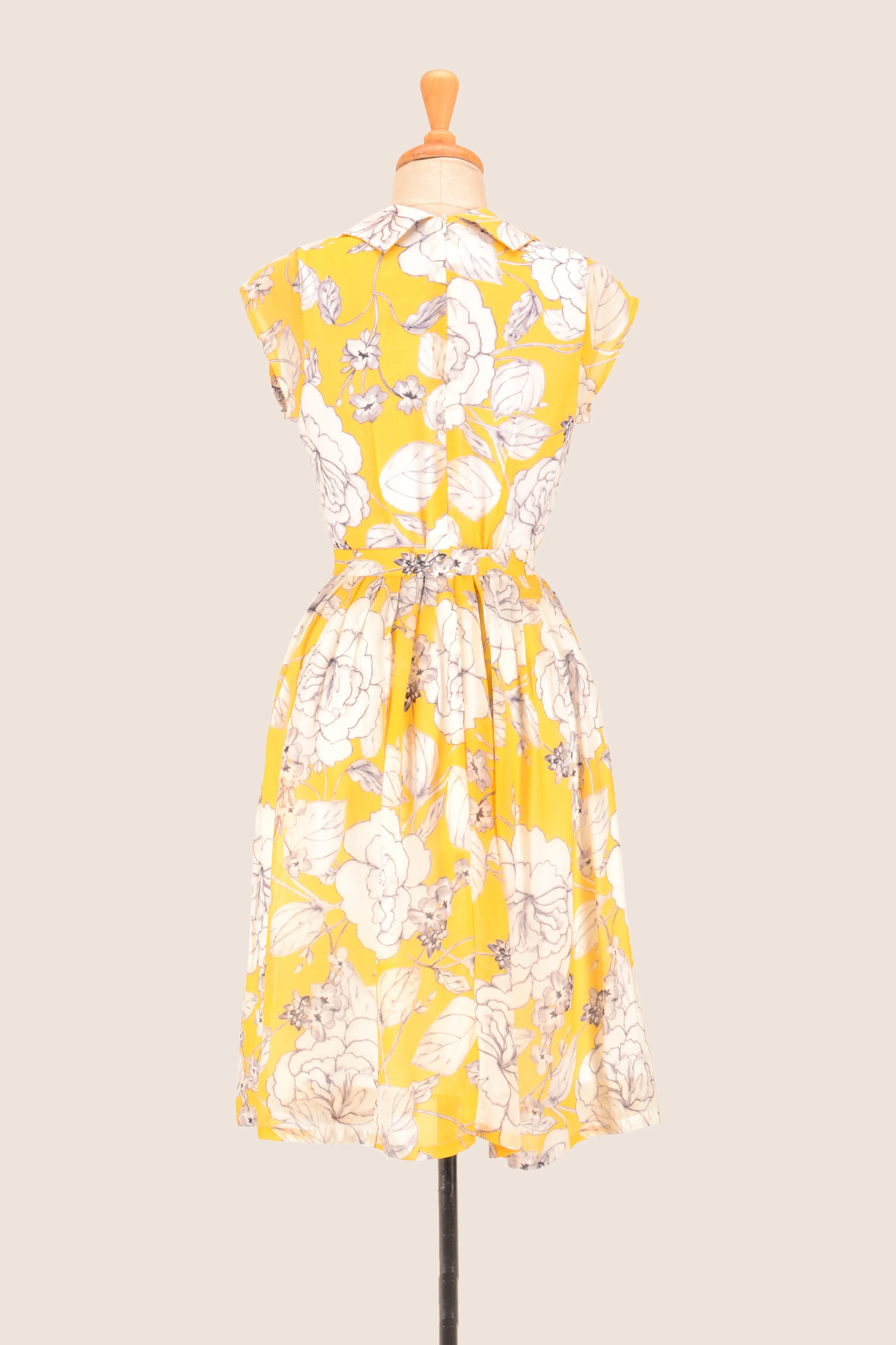 Ellen Custard & Cream Floral Dress