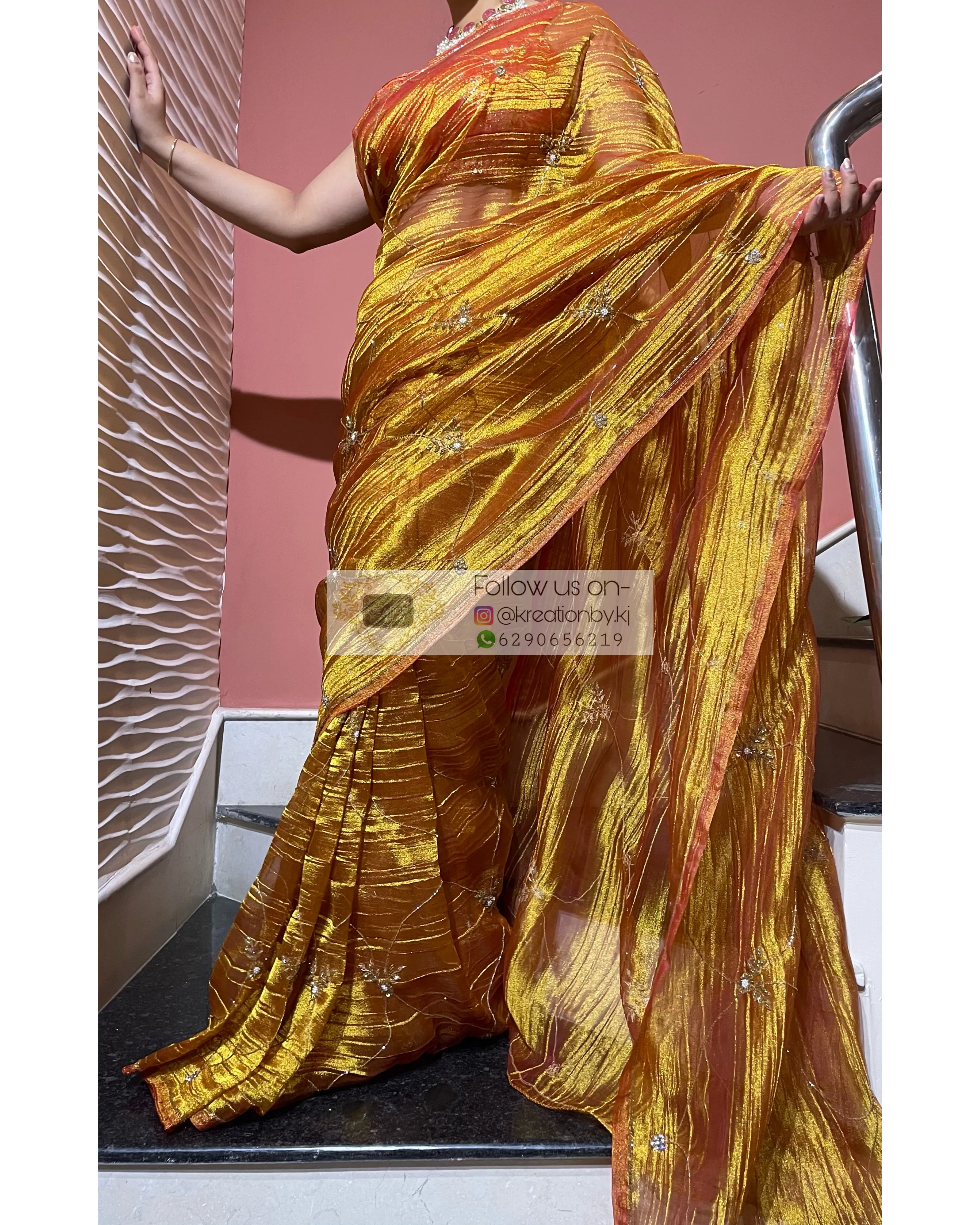 Fiery Gold Kashish Saree