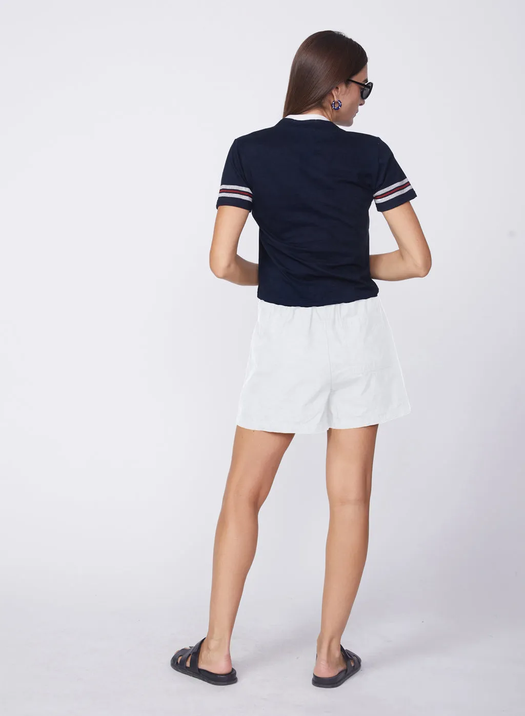 Fine Poplin Casual Short in White