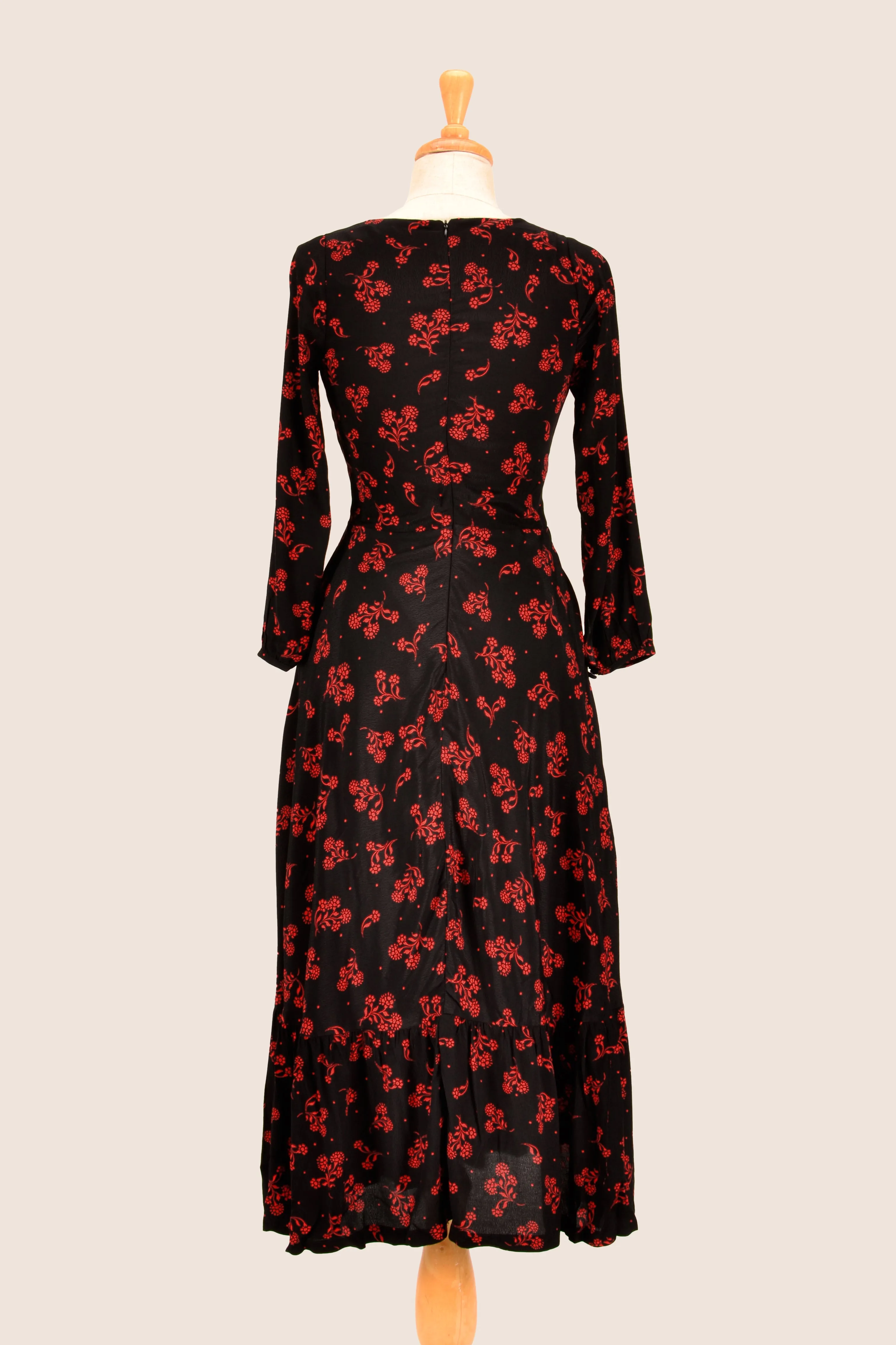 Fiorella Black & Red Long Sleeve Dress