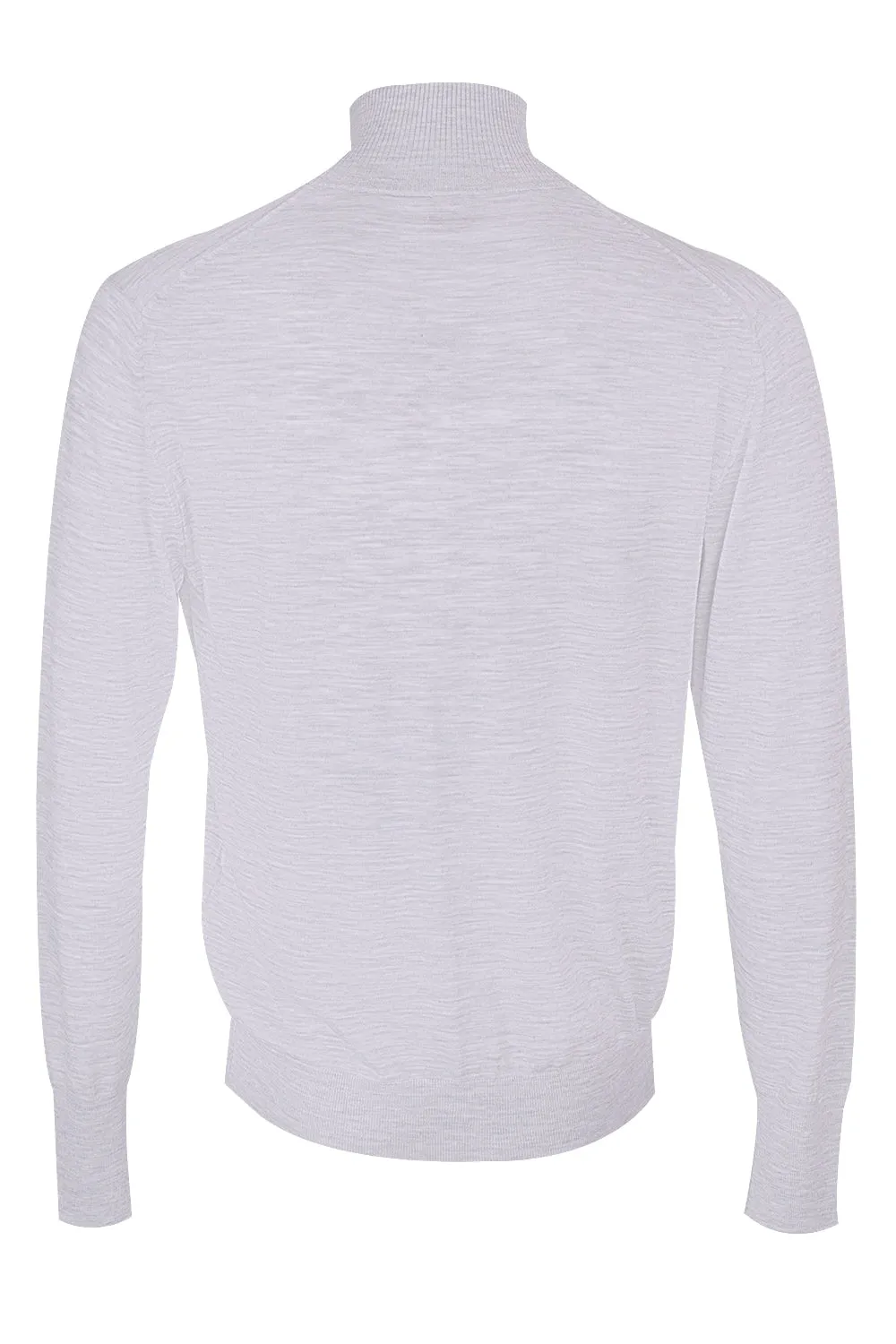 Full Zip Knit Sweater - Light Gray