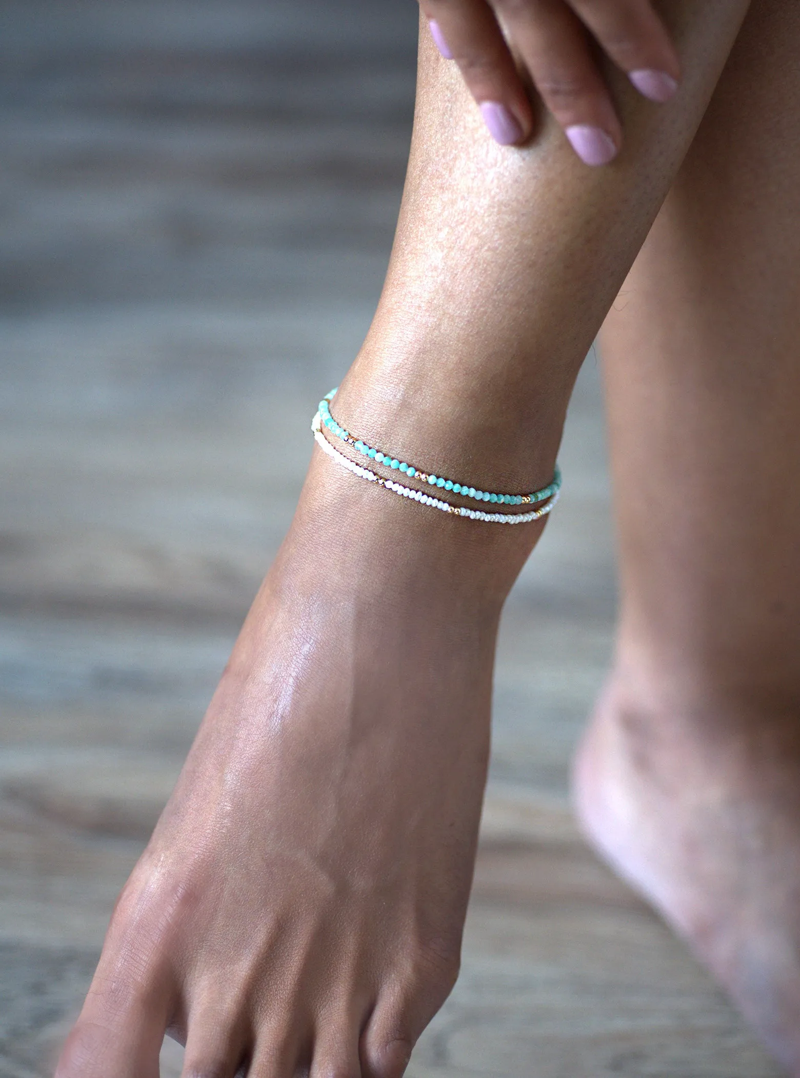 Gemstone Ankle Bracelet