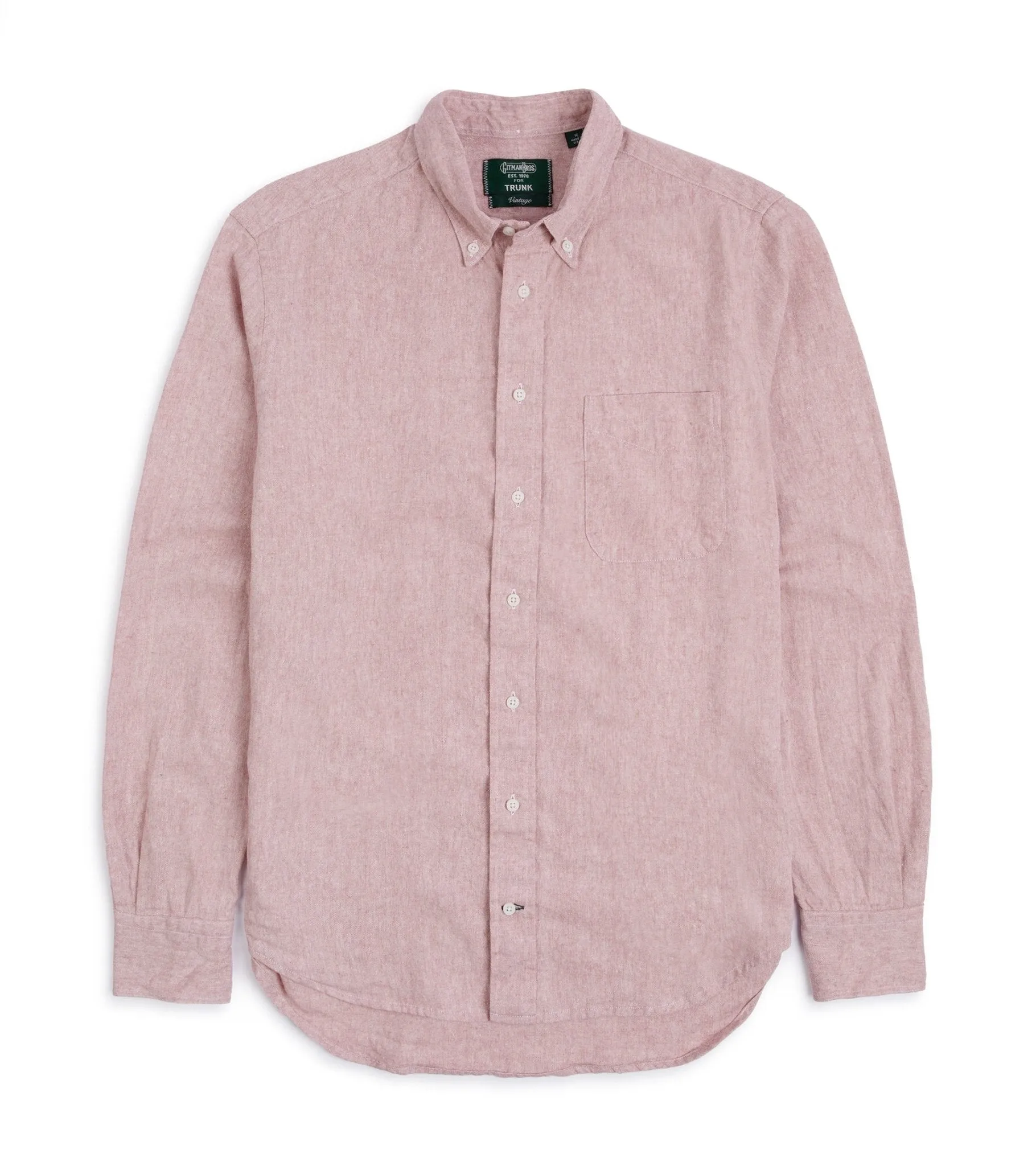 Gitman Vintage Cotton Linen Broadcloth Button Down Shirt: Berry