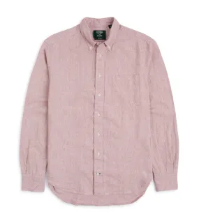 Gitman Vintage Cotton Linen Broadcloth Button Down Shirt: Berry