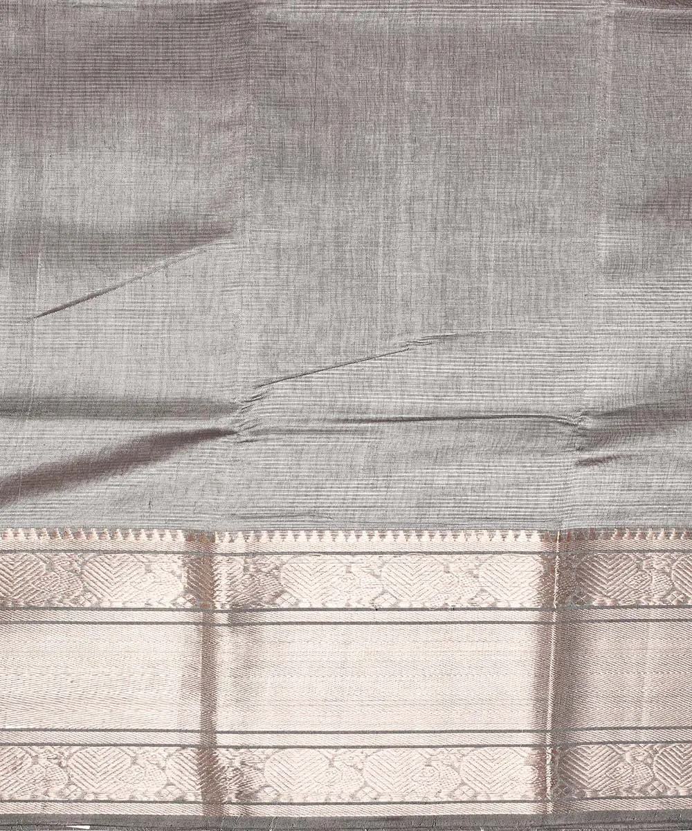 Grey yash handwoven mangalagiri cotton silk saree