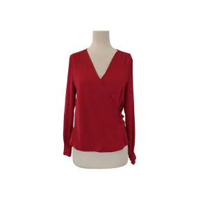 H&M Red Crossover Satin Blouse | Brand New |