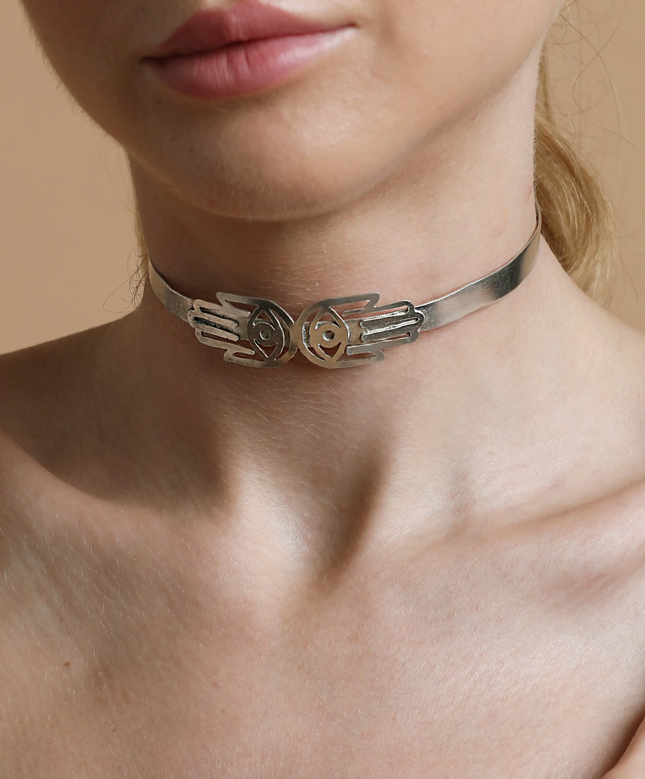 Hamsa Sterling Silver Choker