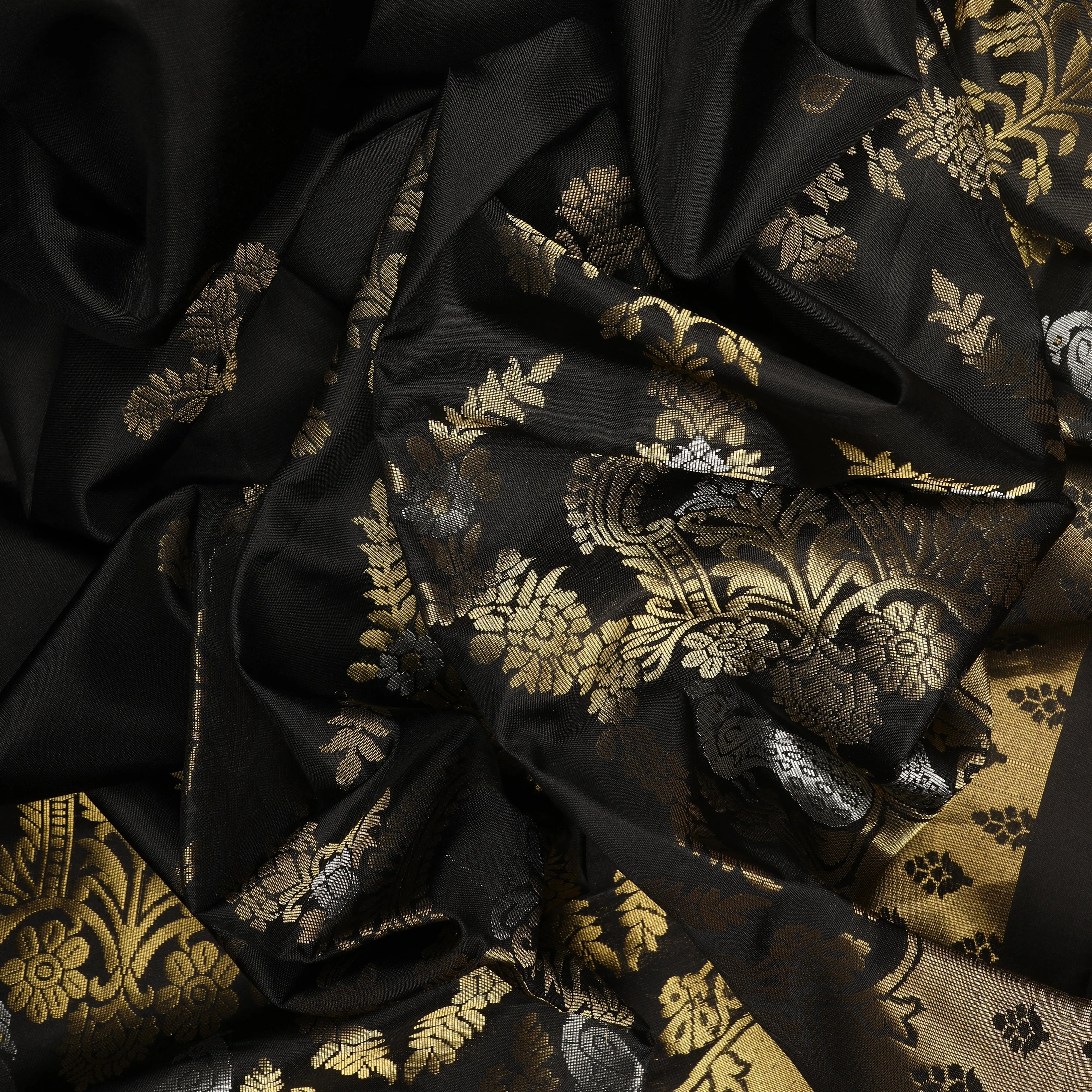 Handwoven Black Soft Silk Saree - 809T002153DSC