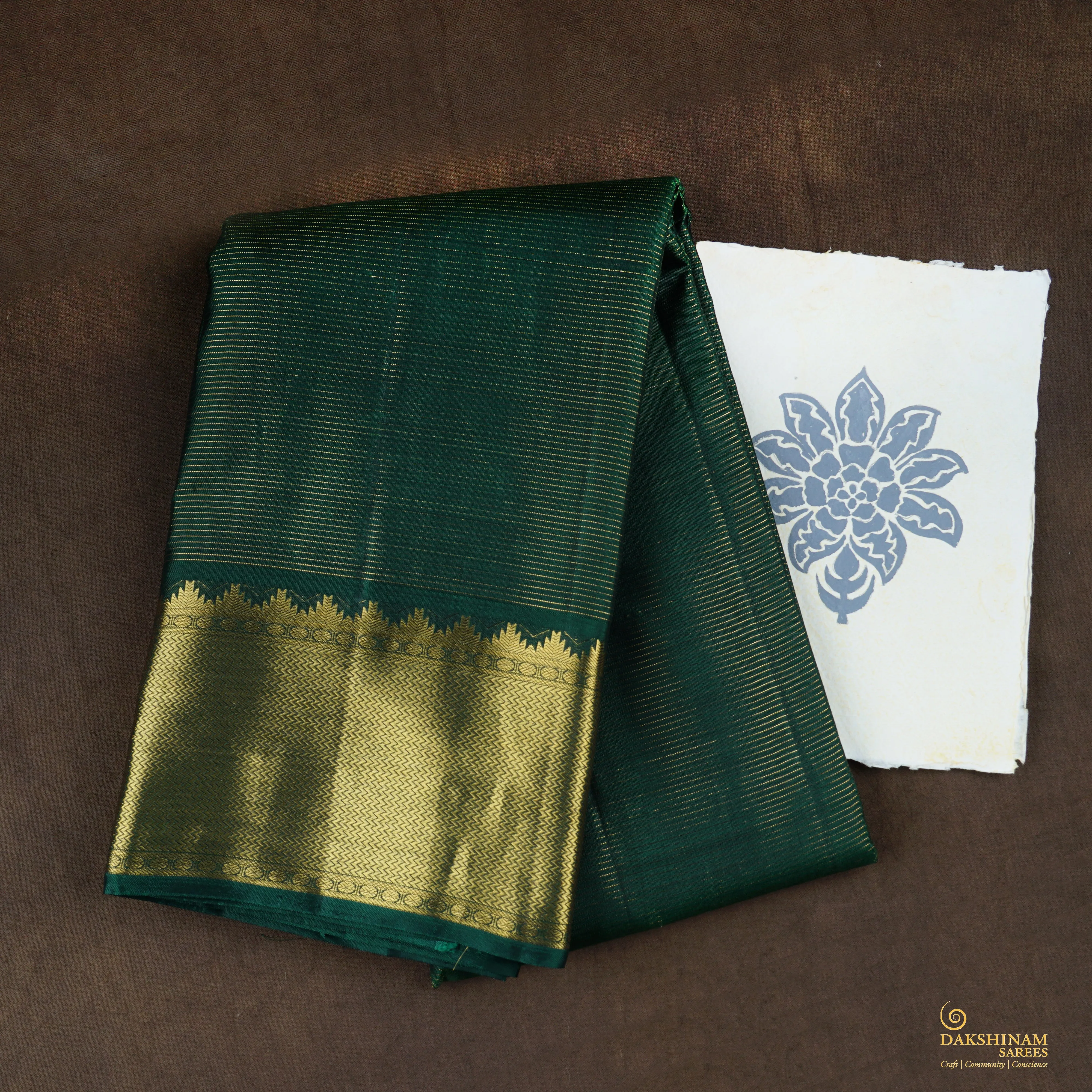 Handwoven Green Kanjivaram Silk Saree -1947T007166DSC