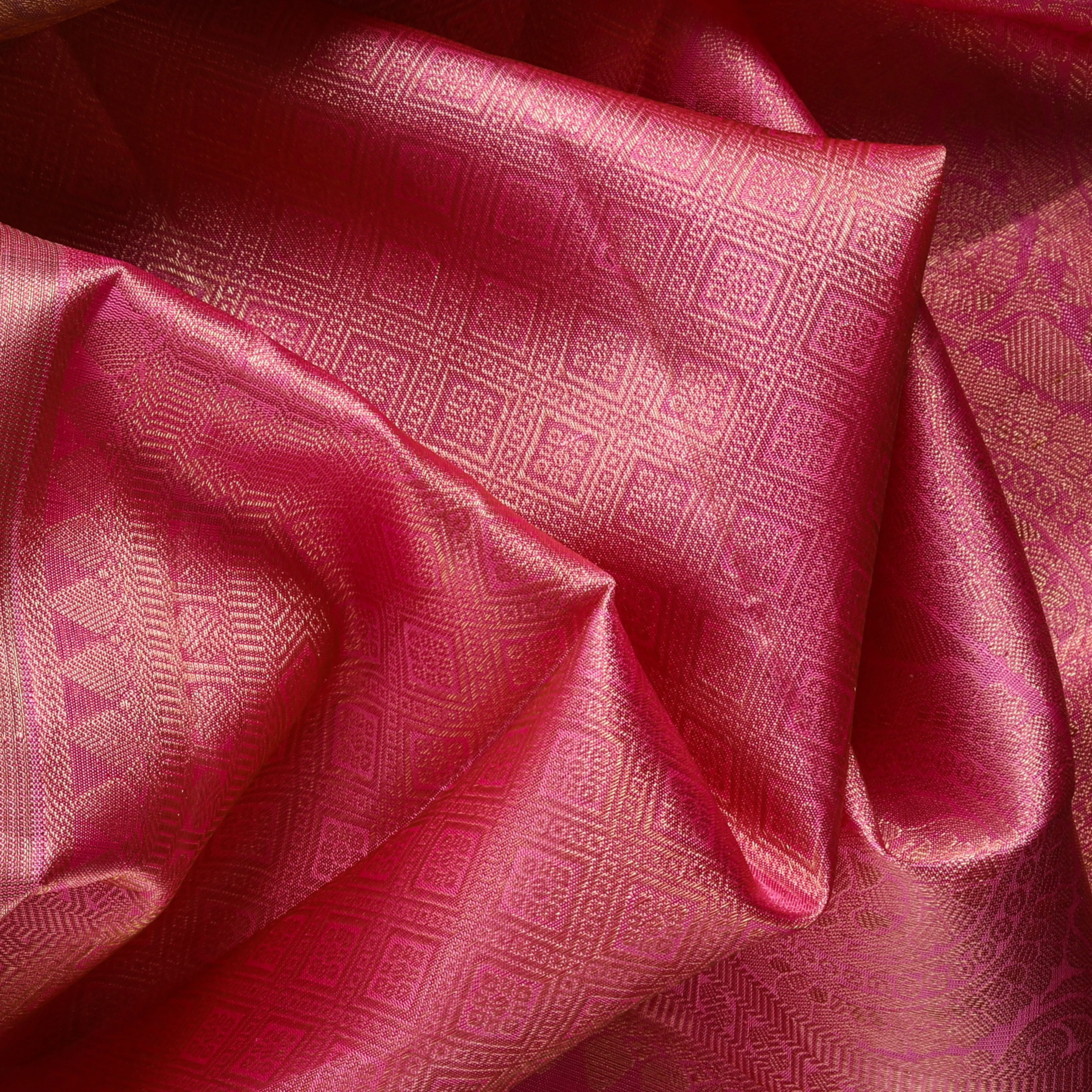 Handwoven Mauve with Pink Kanjivaram Silk Saree - 9T001367DSC