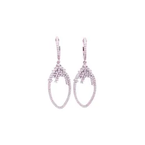 Hanging Teardrop Styled Earrings With CZ Stones