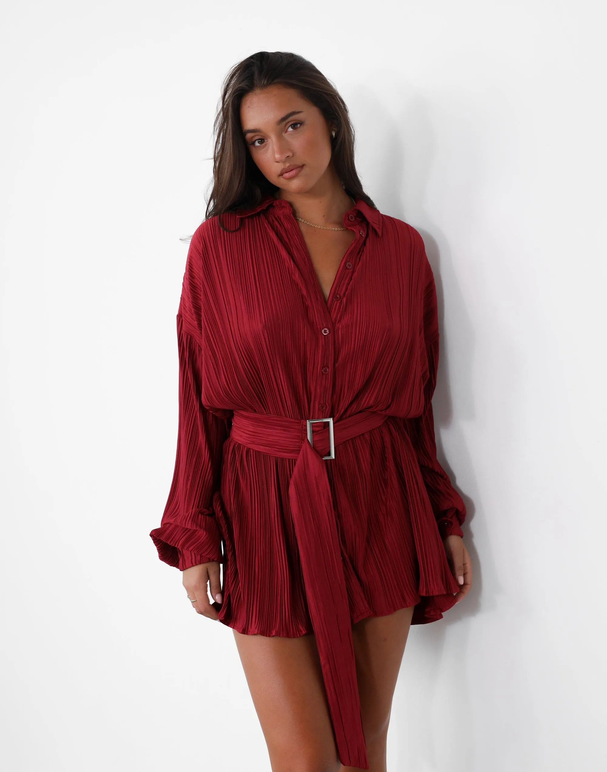 Heart Of Gold Mini Dress (Wine)