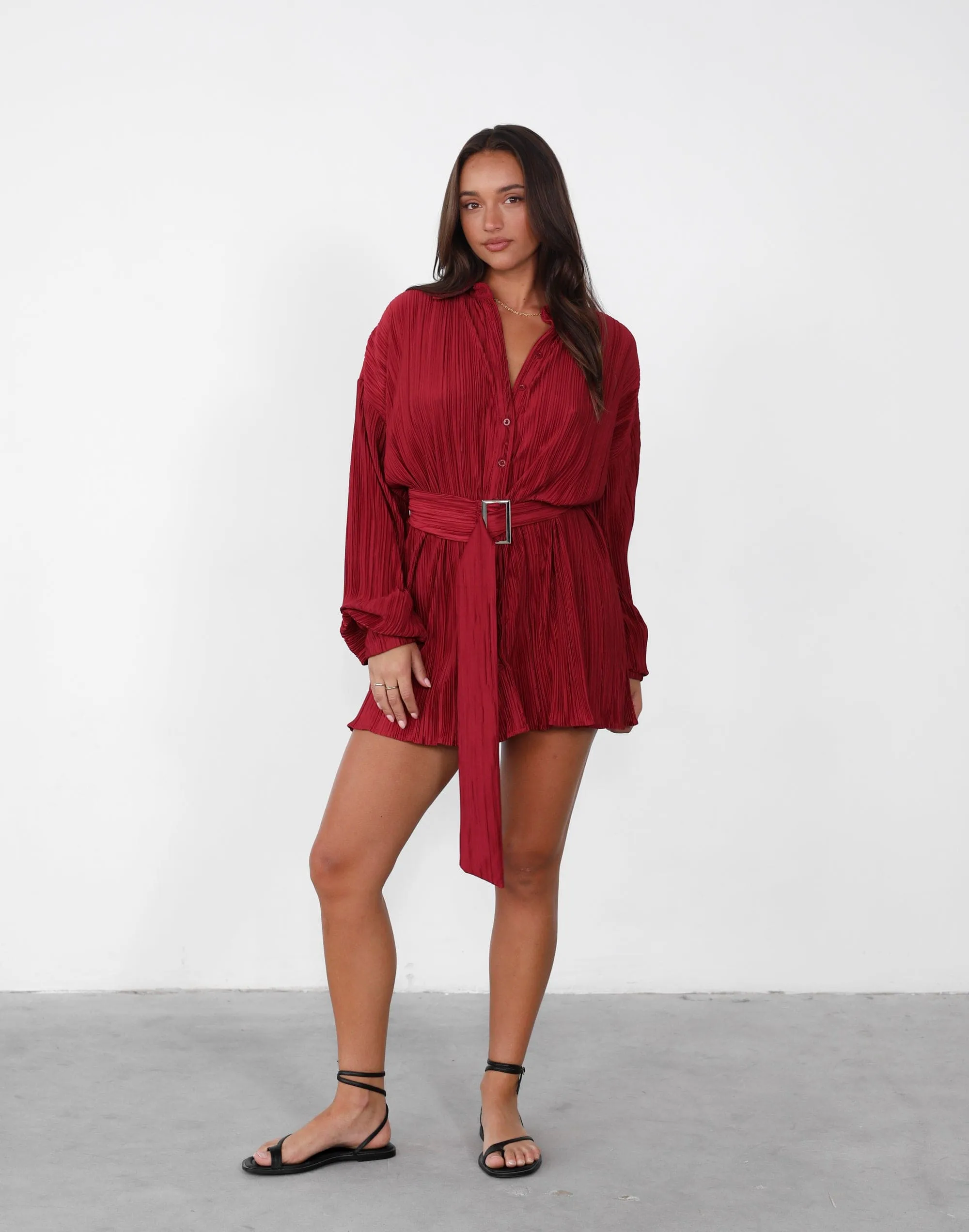 Heart Of Gold Mini Dress (Wine)