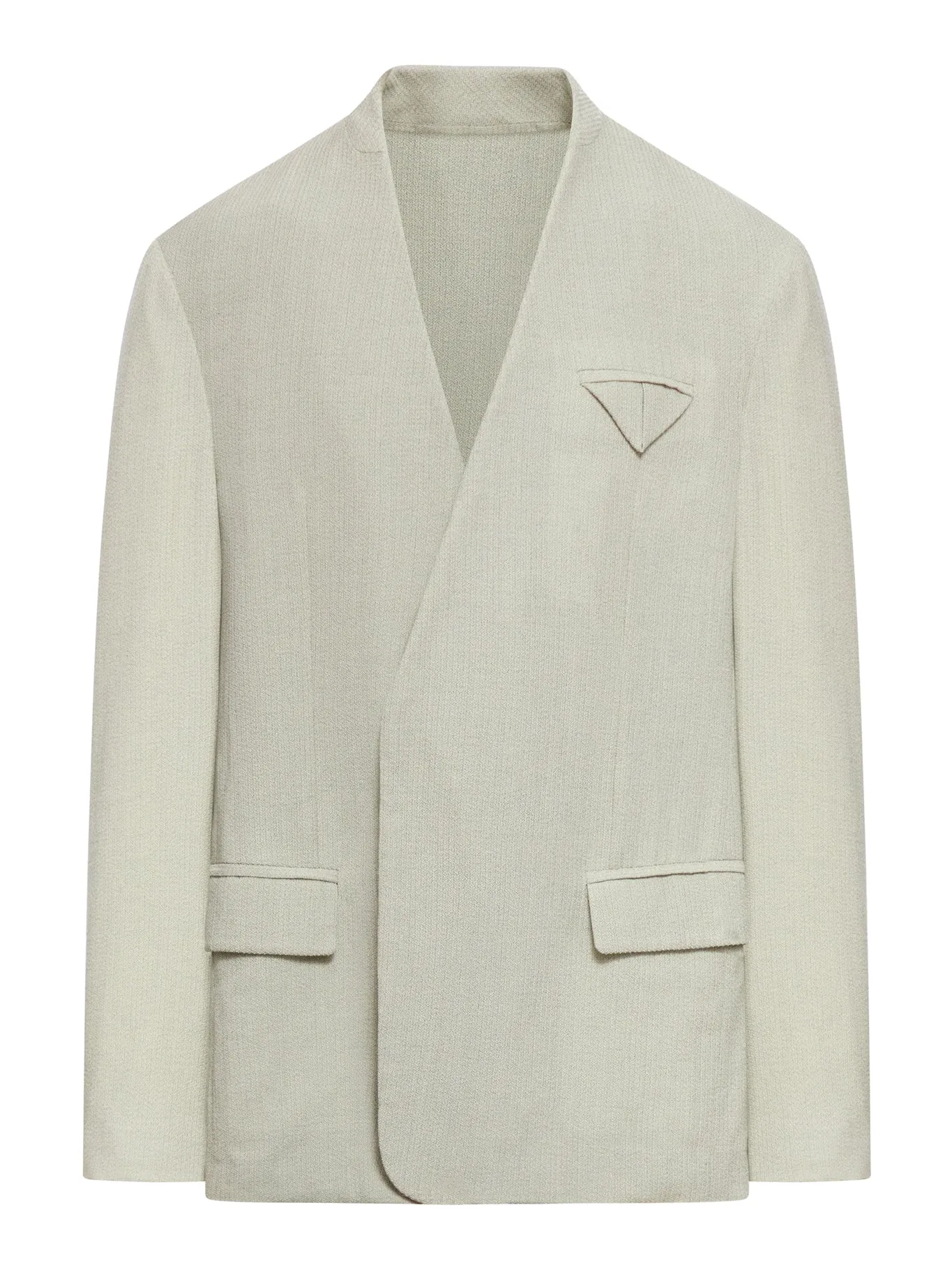 Jacket in mouliné wool and silk