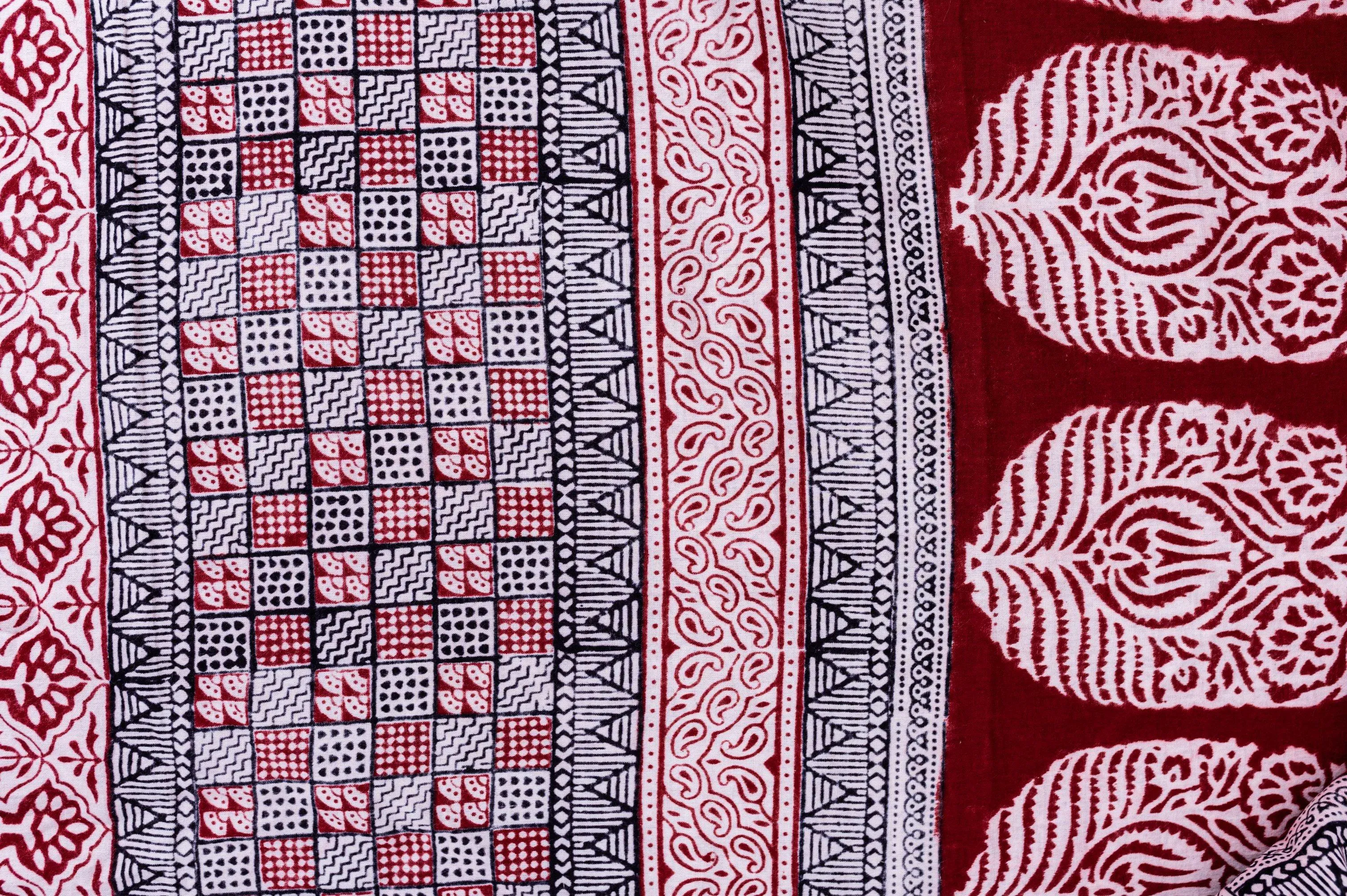 Kaisori Nandana - Leher Bagh handblockprinted cotton saree