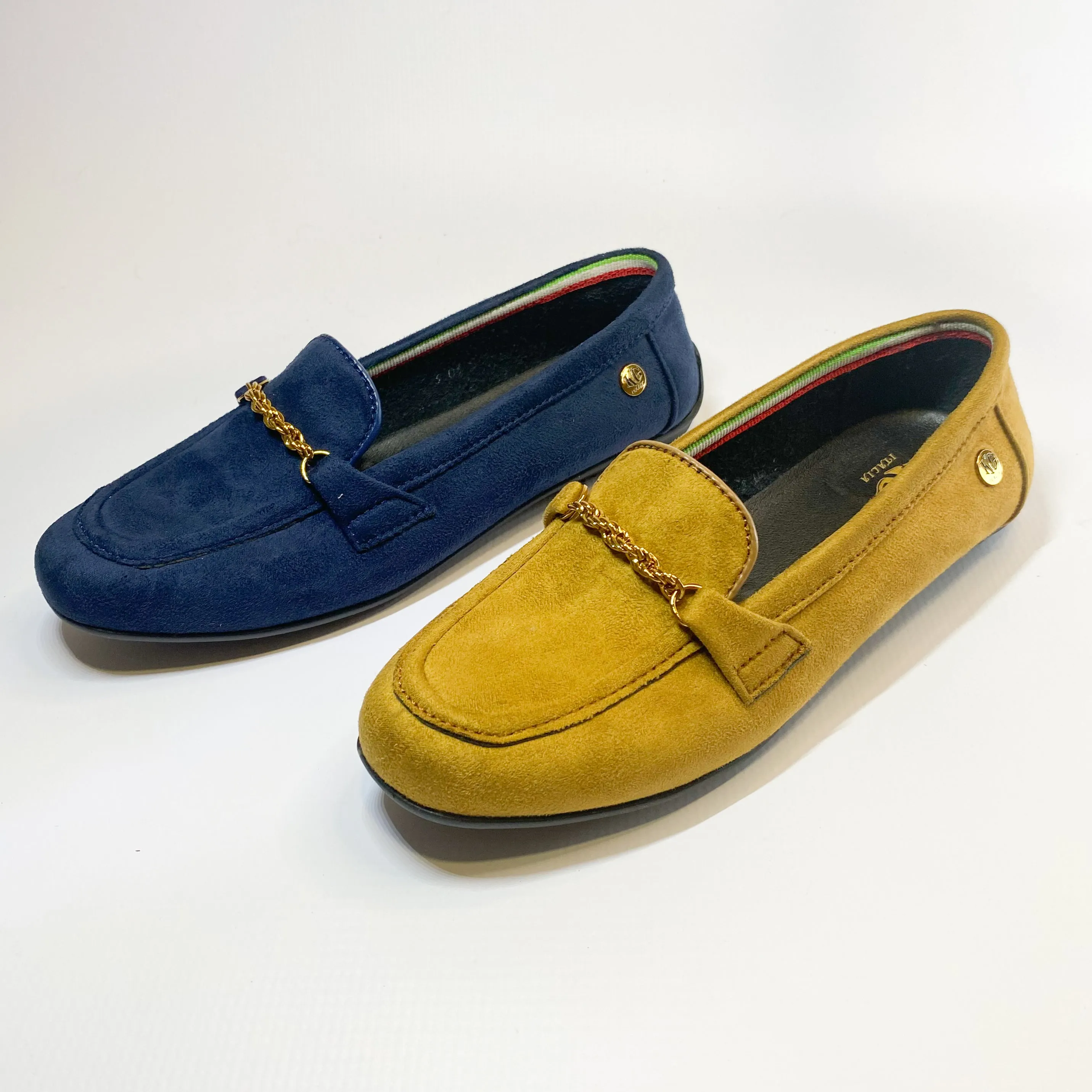 KG navy suede moccasin